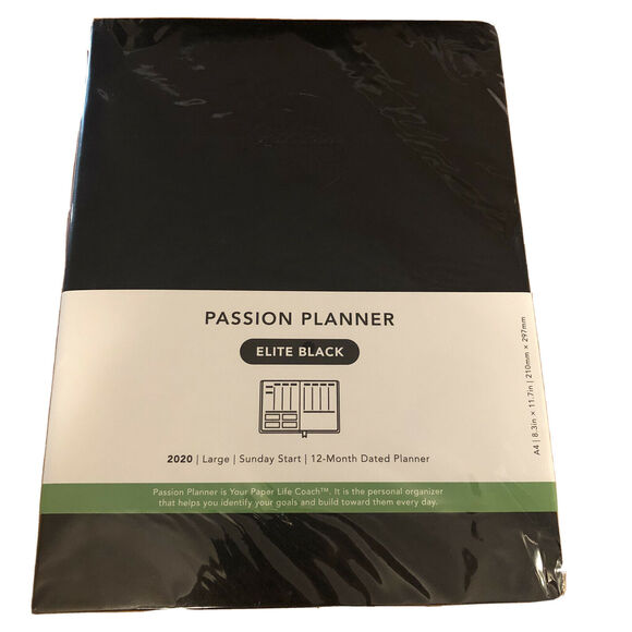 2020 Passion Planner ELITE BLACK Organizer - Picture 1 of 3